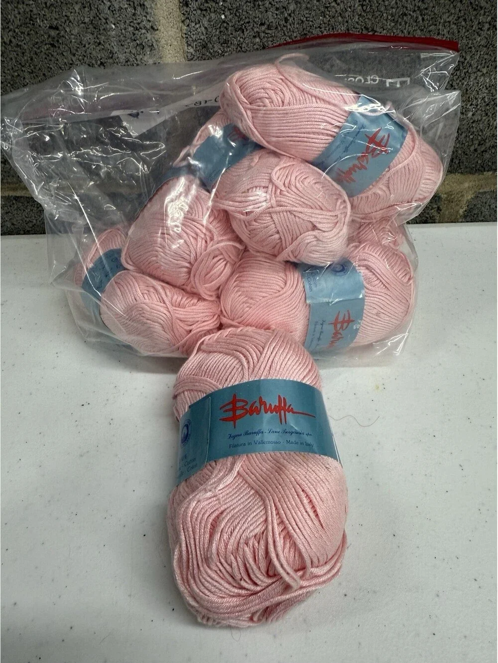 Lane Borgoseia Baruffa 100% Cotton Yarn Pink 7 Skein Lot